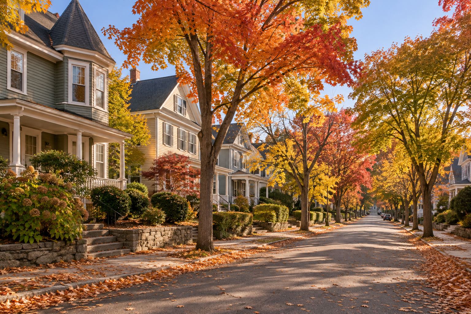 A brick colonial home in Roslindale, illustrative